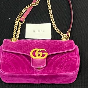 Authentic Gucci Marmont Gg velvet Small bag
